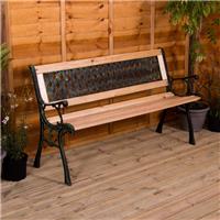 Wooden Garden Bench Cross 3 Seater Solid Pine Outdoor Patio Seat Furniture