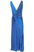 ROBERTO CAVILLI BLUE BEAD AND SILK GOWN IT 38 UK 6 - XS Regular