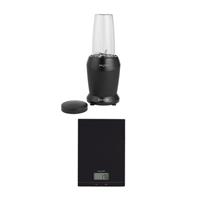 Salter Kuro NutriPro 1L Jug Blender with Lid & Digital Kitchen Scale Set Black