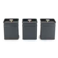 Salter 3 Piece Canister Set for Kitchen Tea Coffee Sugar Tins Easy Store Marino