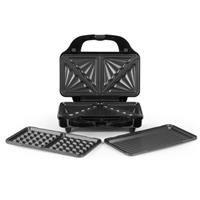 Salter Snack Maker 3-in-1 Sandwich Toaster Waffle Maker Grill Panini Press 900W
