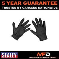 Sealey Diamond Grip Extra-Thick Nitrile Powder-Free Gloves Black X-Large Pack 50