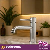 Chrome Bathroom Sink Tap Single Lever Handle Basin Mixer Includes Click Waste