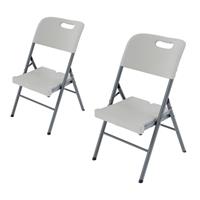 Home Vida Set of 2 Folding Chairs Indoor Outdoor Dining (Fully Assembled)