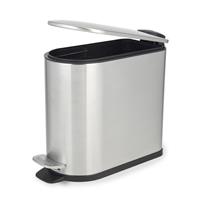 Beldray Bathroom Pedal Bin 5L, Soft Closing Lid, Stainless Steel, Silver