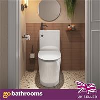 All in one Toilet & Sink With Black Tap Rimless Close Coupled Toilet Cloakroom