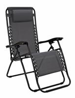 Home Zero Gravity Outdoor Chair Recliner Sun Lounger - Grey - 1 Year Guarantee
