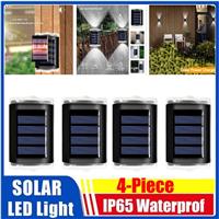 4 LED SUPER BRIGHT SOLAR POWERED DOOR FENCE WALL LIGHTS LED OUTDOOR GARDEN LAMP