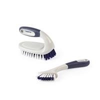 Beldray Grout & Scrub Brush Set Stiff Bristles, Scraper, Non-Slip Rubber Handles
