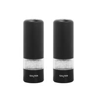 Salter Clarence Electric Mill Set Salt & Pepper Grinders, Black, Adjustable