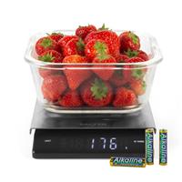 Salter Angled Display Kitchen Scale, 5kg, Add & Weigh, LED, Black, Steel
