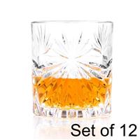 RCR Oasis Crystal Short Whisky Tumbler Glasses 320ml Set of 12 Dishwasher Safe