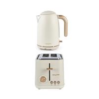 Salter Pebble Kettle & 2 Slice Toaster Set 1.7L Rapid Boil 6 Levels 3KW Stone