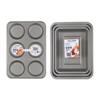 Salter 4Pcs Tray Set - Yorkshire Pudding & Roasting Trays, 31/35/39cm, Non-Stick