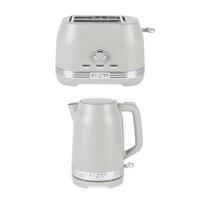 Salter Rise Kettle & Toaster Set 1.7L, 2-Slice, Matte Taupe Finish