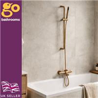 Brushed Bronze Thermostatic Bath Shower Mixer Slide Rail Kit Handset Set