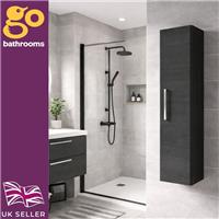 Tall Slim Bathroom Wall Mounted Cabinet Storage Unit with Chrome Bar Handle