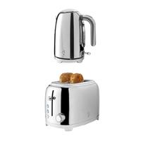 Salter Muse Toaster & 1.7L Kettle Set - Wide Slots, Premium Chrome Finish