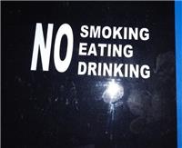 NO SMOKING EATING DRINK TAXI WINDOW STICKERS (set of 3)