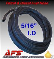 8mm I.D (5/16) x 1m Petrol Diesel Over Braided Rubber Fuel Oi Line Hose Pipe UK