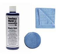 Poorboys Black Hole Show Glaze Polish For Dark Cars 16oz + 1 Free Cloth & Pad