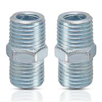 2 Equal Union Connector 1/4 Double Male Adaptor Airline Compressor Hose Fitting