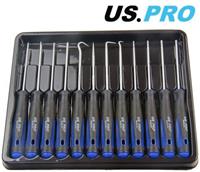 US PRO TOOLS 12pc PRECISON TORX / SCREWDRIVER HOOK & PICK TOOL SET