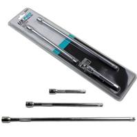 3pc 1/4" DRIVE SOCKET EXTENSION BAR SET by US PRO TOOLS 75mm 150mm 228mm Long