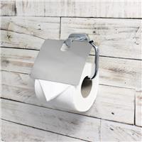 ECOSPA Toilet Paper Roll Holder and Cover in Chrome Wall Mounted WC Bathroom
