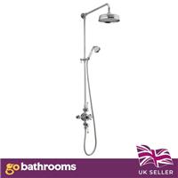 Thermostatic Shower Mixer Dual Head Slide Rail Kit Traditional Bathroom Shower