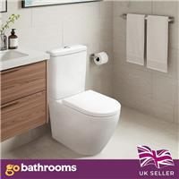 Modern Close Coupled Toilet WC Soft Close Seat Comfort Height Dual Flush