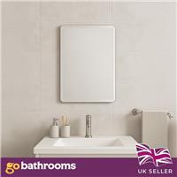 Rectangle Bathroom Mirror Frameless Bevelled Edge Portrait Landscape 60cm x 45cm
