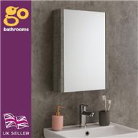 Grey Oak Wooden Bathroom Mirror Cabinet Wall Mounted Storage Unit 500mm Design