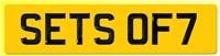 ONE Set of 7 Gel Domed BLACK Number Plate Digits (Plates not included) 7 ONLY