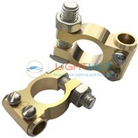 2 Pce 12V Premium Quality Machined SOLID BRASS Battery Terminals Clamps Pos/Neg