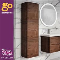 Eaton Redwood Bathroom Cabinet Tall Storage Unit Right Hand Wall Hung 150cm