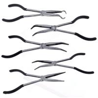 5X Extra Long Nose Pliers Set 11 inch Straight Bent Tip Mechanic Equipment Tool