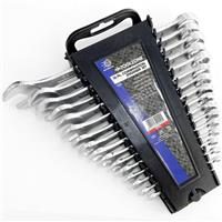 Combination Spanner Wrench Set. 16 Metric Spanners 6-22mm Open End & Ring