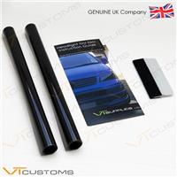 2 Lot 30 x 75cm Medium Smoke Headlight Tint Film Tail light Car + SQUEEGEE