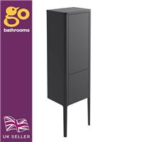 Signite Wall Mounted Tall Storage Bathroom Cupboard Matt Ash Grey H1510mm