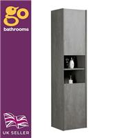 Tall Bathroom Cabinet Wall Mounted Concrete Grey Bathroom Storage Unit 1700