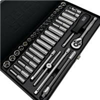 Autojack 41pc 1/4 Drive Socket Set Metric Imperial Deep Sockets Steel Case