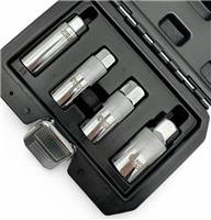 Autojack 4pc Spark Plug Socket Set 3/8 Drive 14 16 21mm Thin Wall CrV Case