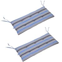 Outsunny 2 Pieces Replacement Cushions for Garden Bench, with Strips, Blue
