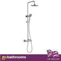 Thermostatic Shower Round Anti-Twist Hose Adjustable Height Chrome Shower ABS