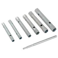 7 Pc Tubular & Metric Box Spanner Wrench Spark Bar Set Plug Sockets 10 19mm