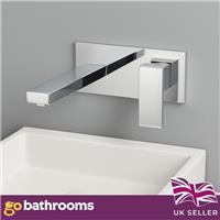 Chrome Modern Notley Wall Mounted Basin Mixer Tap Suitable for Countertop Basin