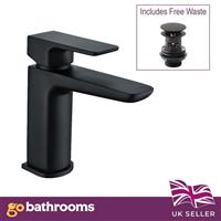Matt Black Bathroom Sink Tap Thermostatic Basin Faucet Solid Brass Anti-Scald