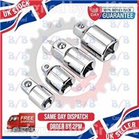 SOCKET ADAPTOR CONVERTER REDUCER 1/2" 3/8" 1/4" DRIVE STEP UP DOWN ADAPTER SET