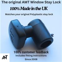 Caravan window stay lock repair Black The AMT original with fitting instructions